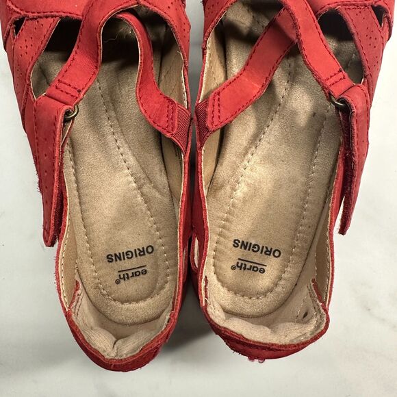 Earth Origins Rapid Teddy Red Leather Slip On Shoes, Women's Size 10 Flats - Picture 7 of 12